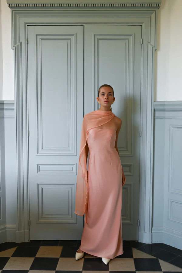 Vitoria Cape Dress — Peach