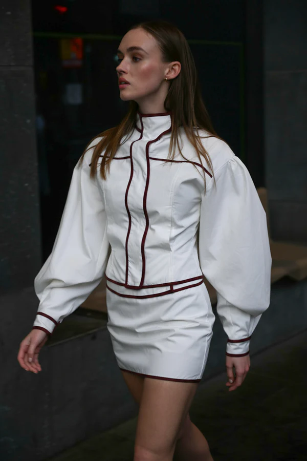 Mindy Cotton Jacket — Offwhite view 2