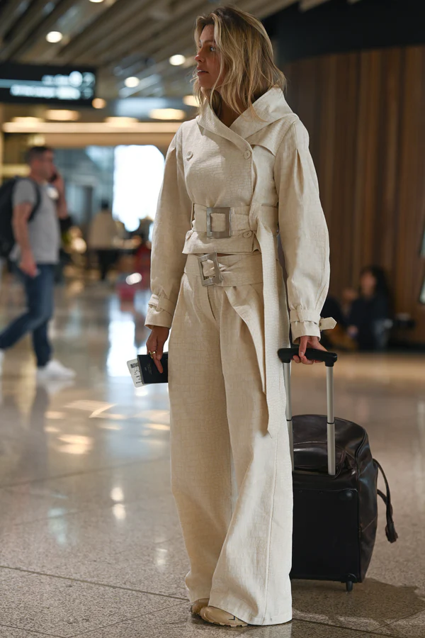 Soli Belted Pant — Snakeskin Jacquard view 2